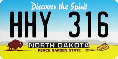 ND license plate HHY316