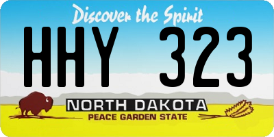 ND license plate HHY323