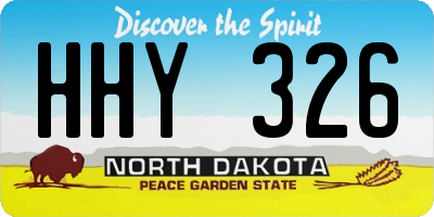 ND license plate HHY326
