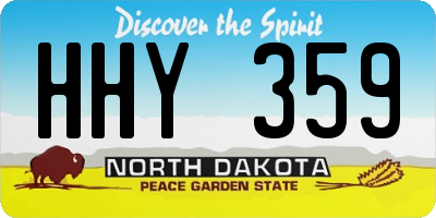 ND license plate HHY359
