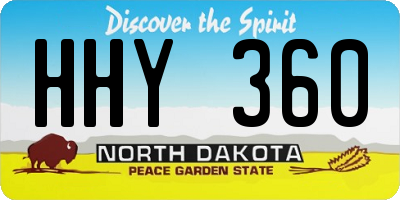 ND license plate HHY360