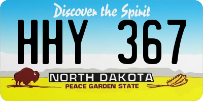 ND license plate HHY367