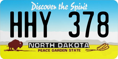 ND license plate HHY378