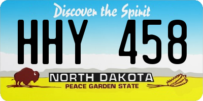 ND license plate HHY458