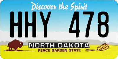 ND license plate HHY478