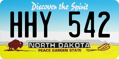 ND license plate HHY542