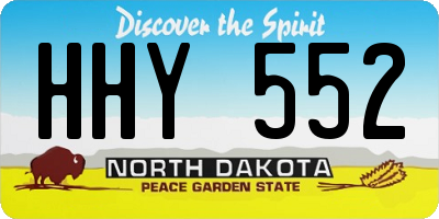 ND license plate HHY552