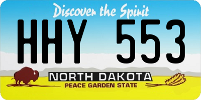 ND license plate HHY553