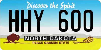 ND license plate HHY600