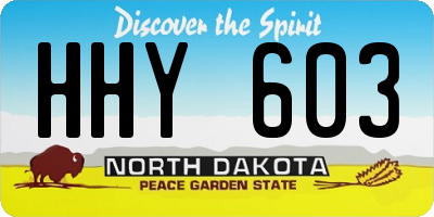 ND license plate HHY603