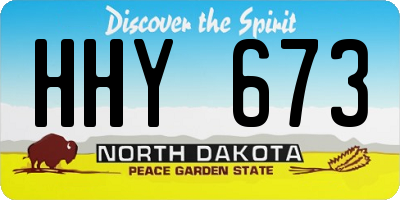 ND license plate HHY673