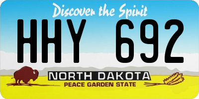 ND license plate HHY692