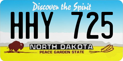 ND license plate HHY725