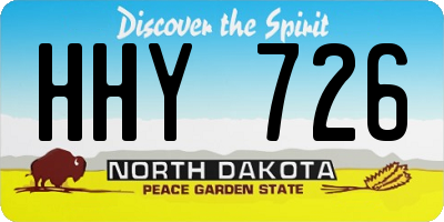 ND license plate HHY726