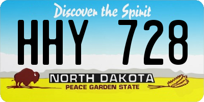 ND license plate HHY728