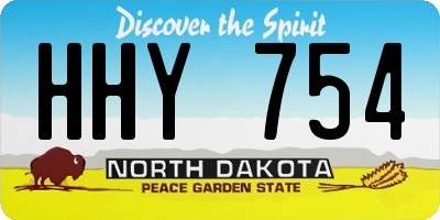 ND license plate HHY754