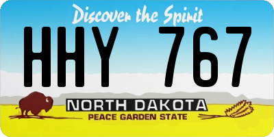 ND license plate HHY767