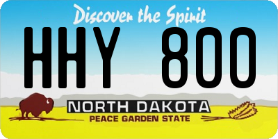 ND license plate HHY800