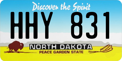 ND license plate HHY831