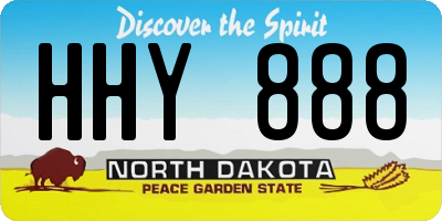 ND license plate HHY888