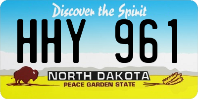 ND license plate HHY961