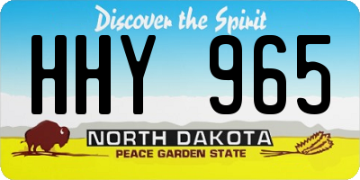ND license plate HHY965