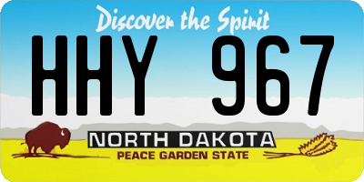 ND license plate HHY967
