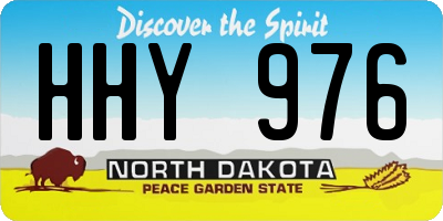 ND license plate HHY976