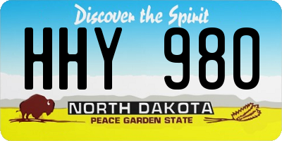 ND license plate HHY980
