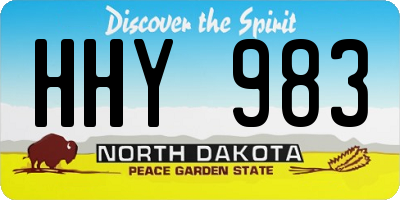 ND license plate HHY983