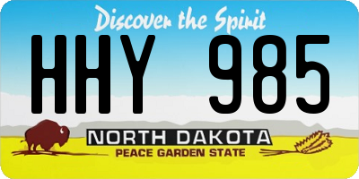 ND license plate HHY985