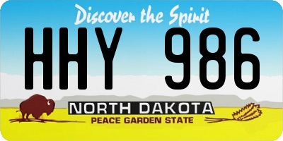 ND license plate HHY986