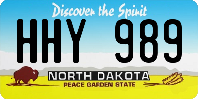 ND license plate HHY989