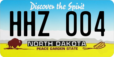 ND license plate HHZ004