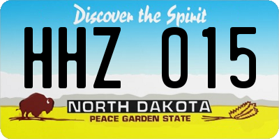 ND license plate HHZ015