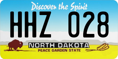 ND license plate HHZ028
