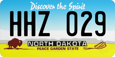 ND license plate HHZ029