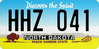 ND license plate HHZ041