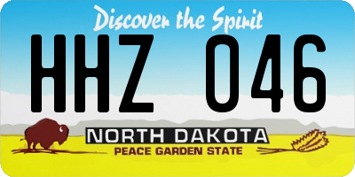 ND license plate HHZ046
