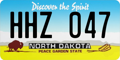 ND license plate HHZ047