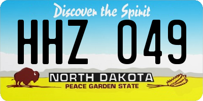 ND license plate HHZ049
