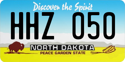 ND license plate HHZ050