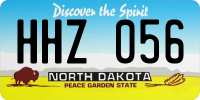 ND license plate HHZ056