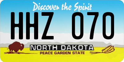 ND license plate HHZ070