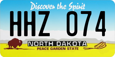 ND license plate HHZ074
