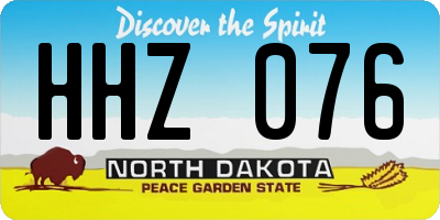 ND license plate HHZ076