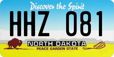 ND license plate HHZ081