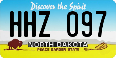 ND license plate HHZ097