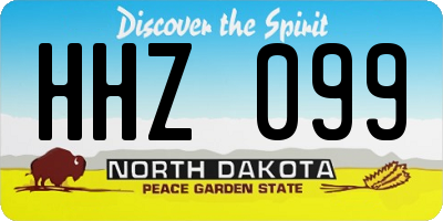 ND license plate HHZ099