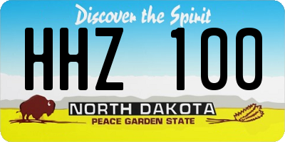 ND license plate HHZ100